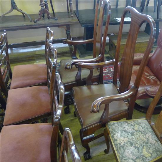 Pair of large mahogany chairs with vase splat backs